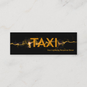 Gult Blixt Taxi Transport Mini Visitkort