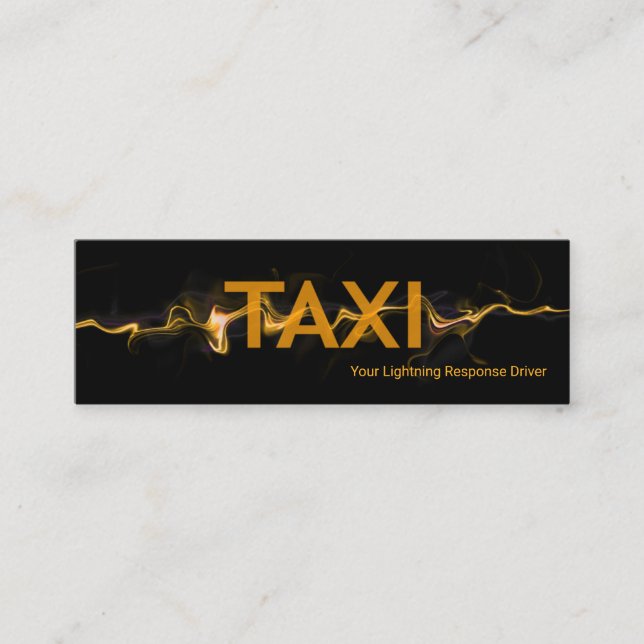Gult Blixt Taxi Transport Mini Visitkort (Framsida)