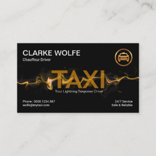 Gult Blixt Taxi Transport Visitkort