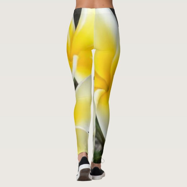 Gult Blombalkar Leggings (Baksida)