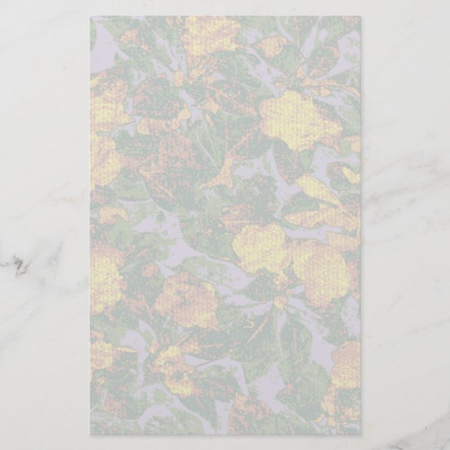 Gult blomkamouflage mönster brevpapper (Framsida)