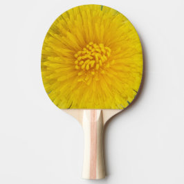 Gult Blomkrage Pong Paddle, Rödgummi, baksida Pingisracket