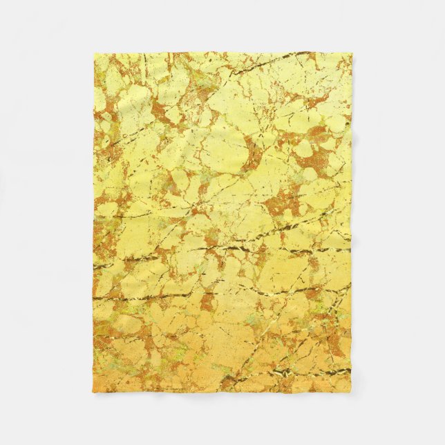 Gult blomma fleecefilt (Framsidan)