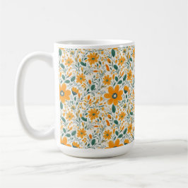 Gult blomma kaffemugg