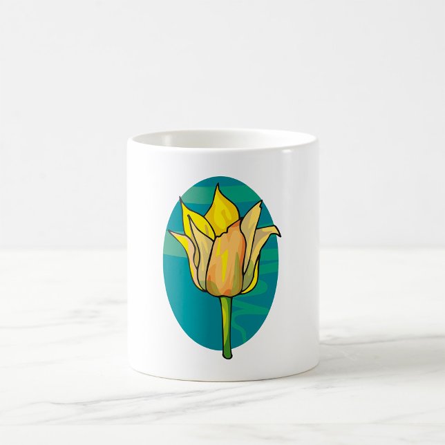 Gult blomma kaffemugg (Skapare uppladdad)