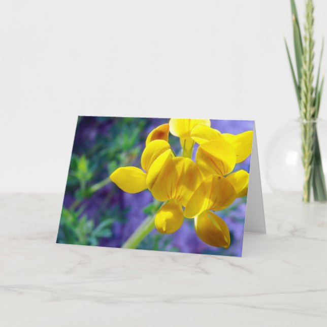 Gult blomma kort (Framsida)