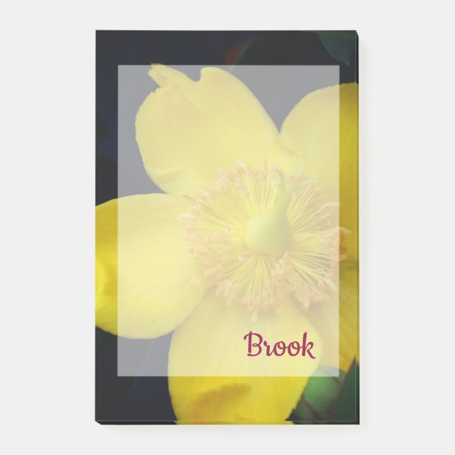 Gult blomma Namn Post-it Notes (Framsida)