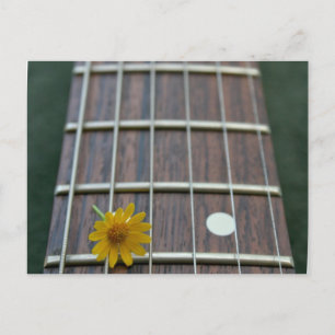 Gult blomma på friska gitarr nacke vykort