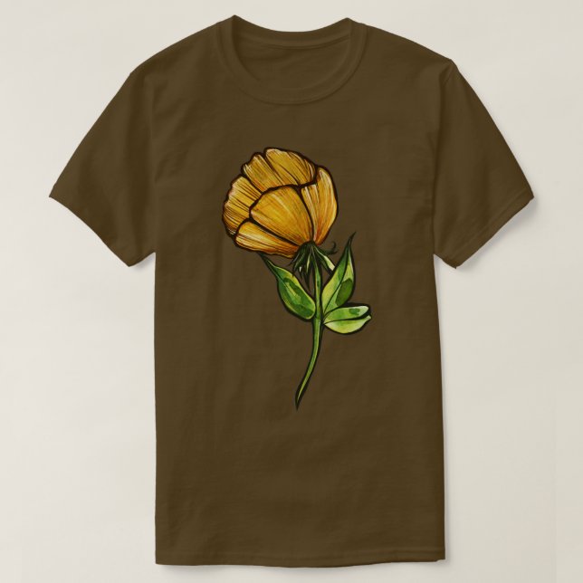 Gult blomma t shirt (Design framsida)
