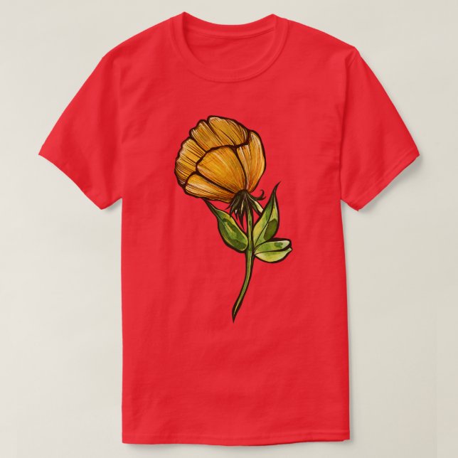 Gult blomma t shirt (Design framsida)