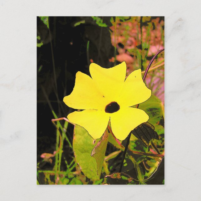 Gult blomma vykort (Framsida)