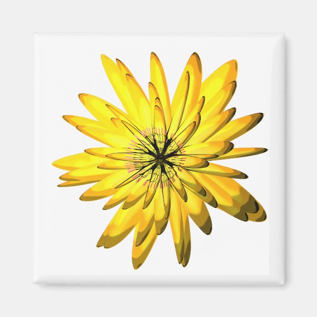 gult blommagnet magnet (Framsidan)