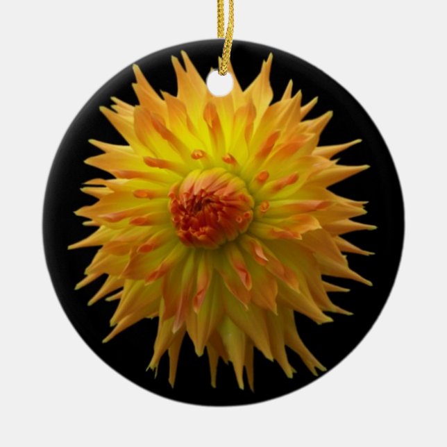 Gult blommande ornament (Framsidan)