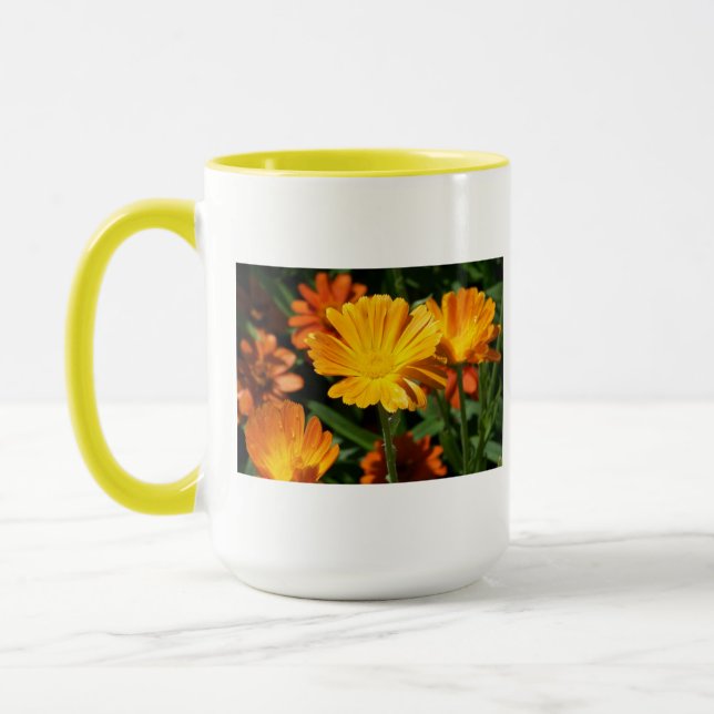 Gult Blommars Flowers Art Peace Kärlek Destiny Mugg (Vänster)