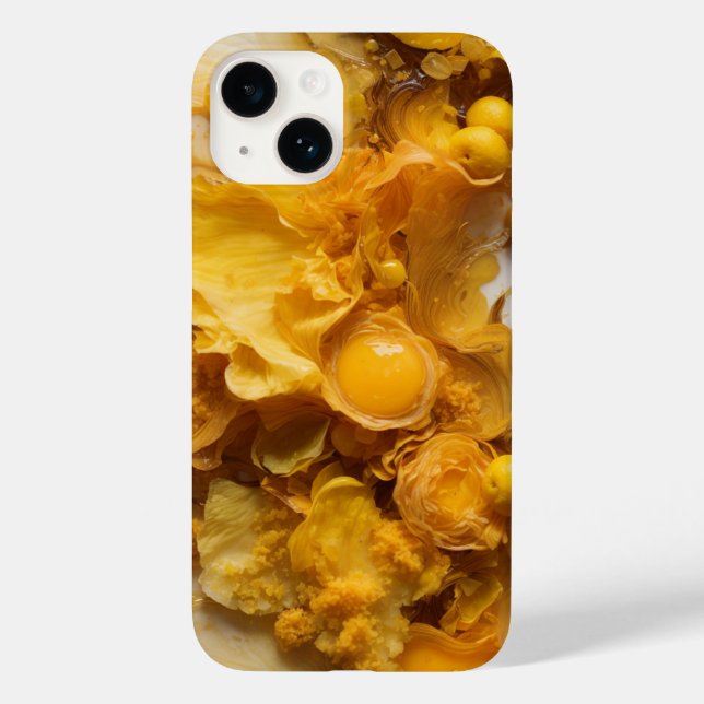 Gult Blommigt Abstrakt Tapet (Baksida)