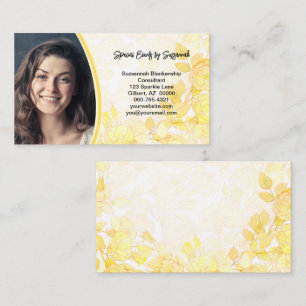 Gult Blommigt Art med Professionell Anpassningsbar Visitkort
