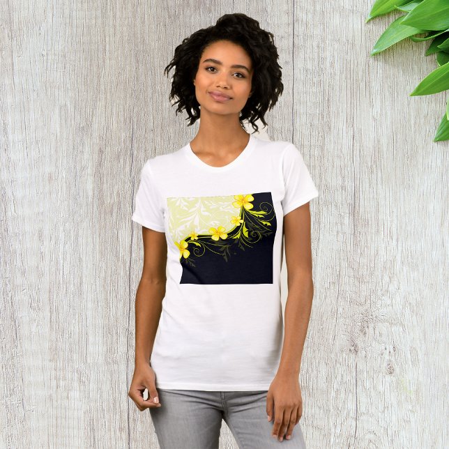 Gult Blommigt Bakgrund - Womens T-Shirt (Skapare uppladdad)