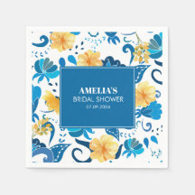 Gult Blommigt blå kursiv möhippa