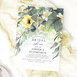 Gult Blommigt Bohemian Chic Möhippa Inbjudningar