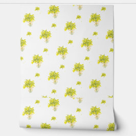 Gult Blommigt Bouquet Tapet
