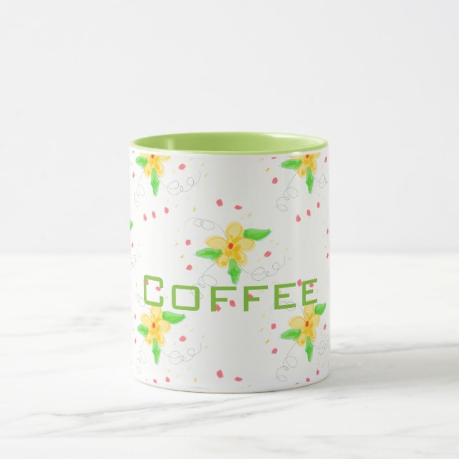 Gult Blommigt Coffee Mugg (Center)