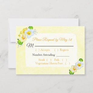Gult Blommigt Daffodils Bröllop OSA Card Kort