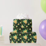 Gult Blommigt Grönt Löv Birthday Möhippa Presentpapper<br><div class="desc">En gult blommigt och grönt lämnar att slå papper för födelsedagspresent,  möhippor eller gåva till henne.</div>