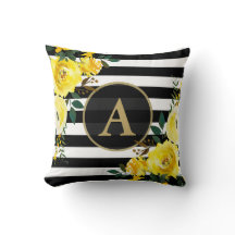 GULT BLOMMIGT GULD Monogram Black White Rand