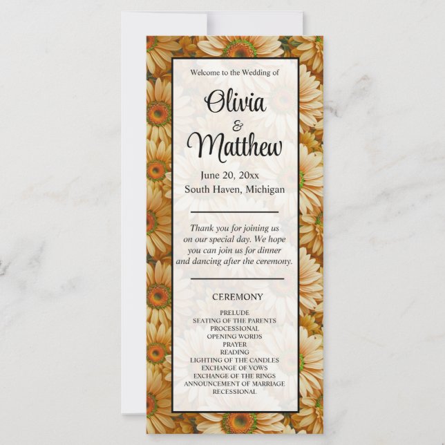 Gult blommigt gult daisy för solrosgult (Framsida)