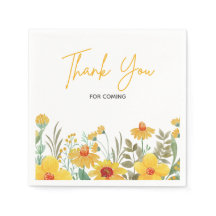 Gult Blommigt Illustration Bröllop Tack