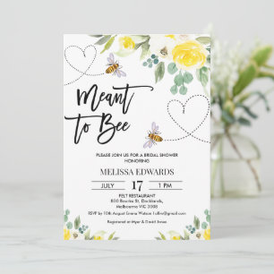 Gult Blommigt Meant to Bee Möhippa Inbjudningar