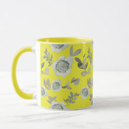 Gult Blommigt Mugg