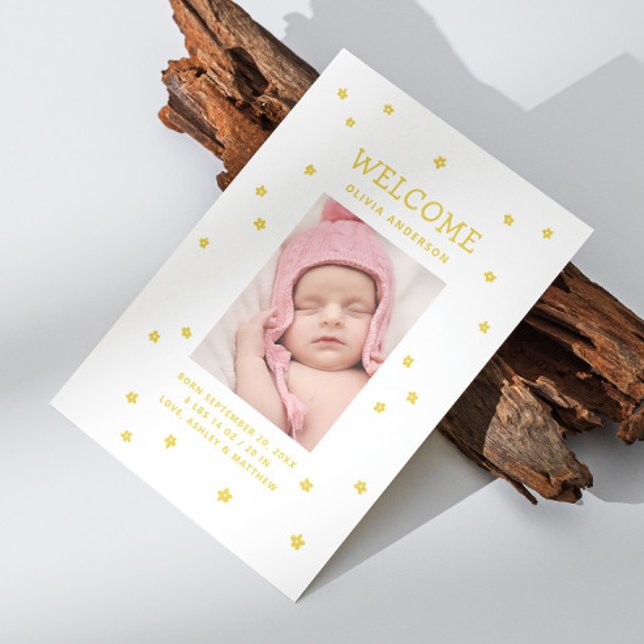 Gult blommigt Nyfödd bebis födelse. Nyfödda cute-b Meddelande (Skapare uppladdad)