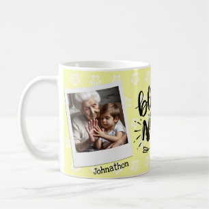 Gult Blommigt Personlig Grandma Photo Mugg