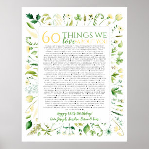 gult blommigt sak vi kärlek dig 50 år poster