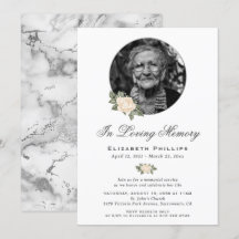 Gult Blommigt Silver Marble Photo Memorial Service