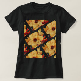 Gult Blommigt T Shirt Bright och Söt
