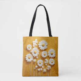Gult Blommigt Tote Bag Tygkasse