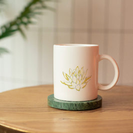 Gult: blommigten för vattenfärgsminimalistisk enke kaffemugg