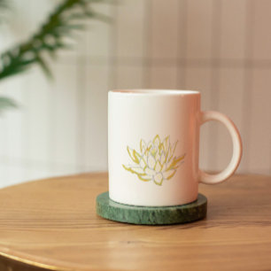 Gult: blommigten för vattenfärgsminimalistisk enke kaffemugg