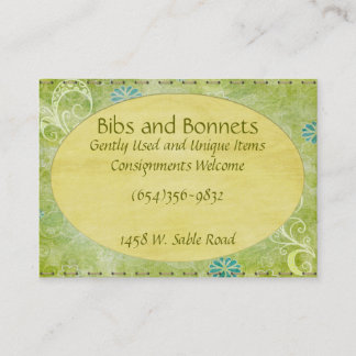 Gult blommigtpapper för vintage lojalitetskort