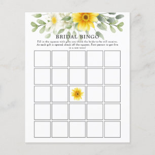 Gult Blommigts Greenery Möhippa Bingo Game