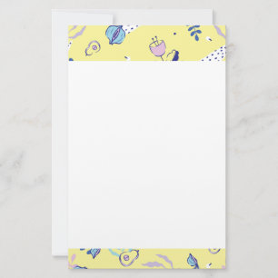 Gult blommönstrat brevpapper