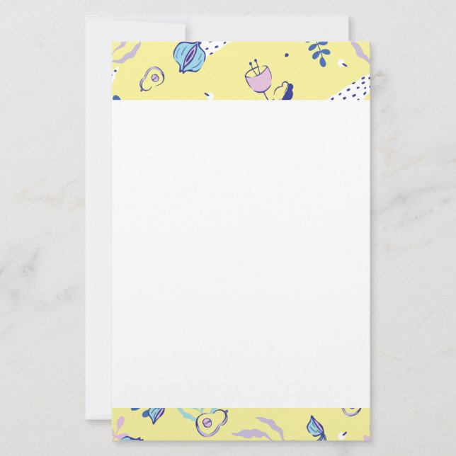 Gult blommönstrat brevpapper (Framsida)