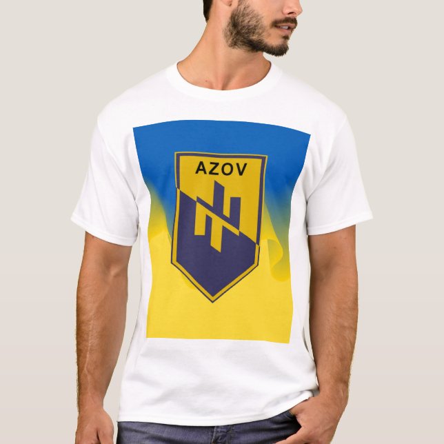Gult Blue AZOV-bataljon T Shirt (Framsida)