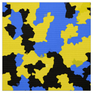 Gult Blue Black Abstrakt Mönster Tyg