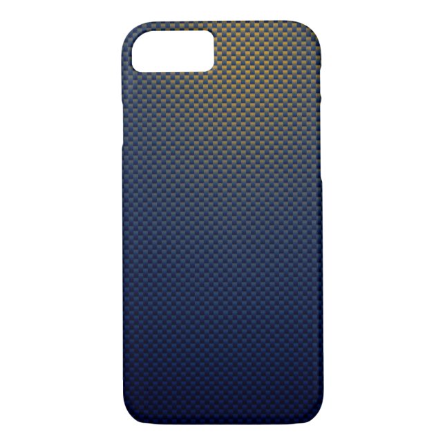 Gult Blue Black carbon fiber mönstrad Case-Mate iPhone Skal (Baksida)