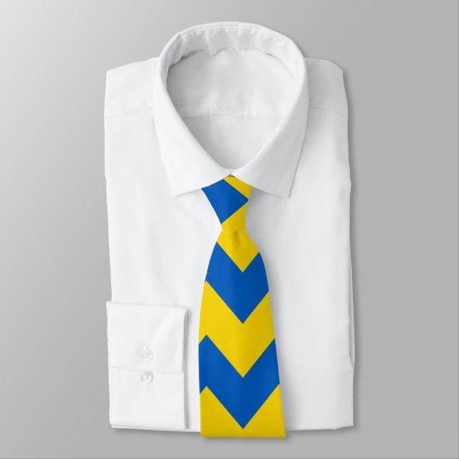 Gult Blue Chevron Mönster Slips (Bunden)