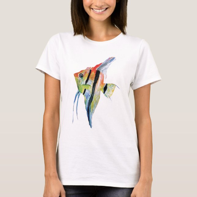 Gult Blue Fish Dam T-shirt (Framsida)