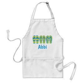 Gult & Blue Flinflip flops Personlig Apron Förkläde